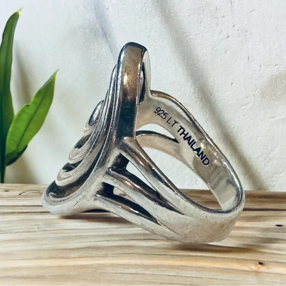 Designer Sterling Silver Spiral Ring (8)
